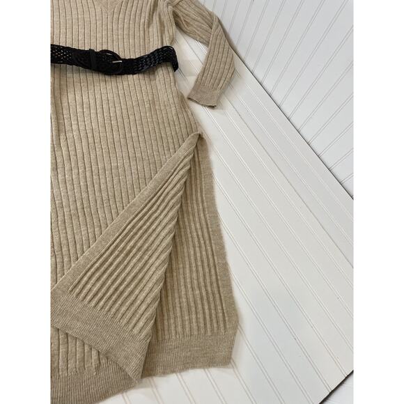 ASOS DESIGN Tall Knitted Maxi Sweater Dress with V-Neck in Oatmeal Size 4 - Picture 5 of 9